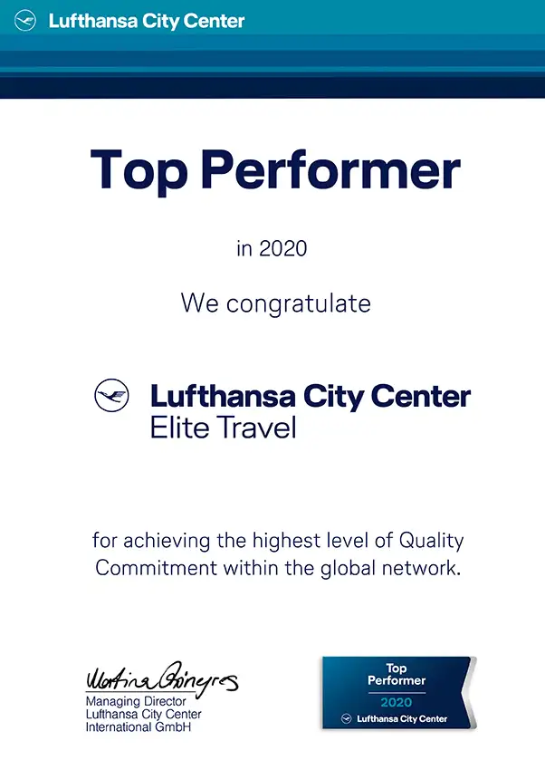 Elite Travel DMC LCC - 2020 Certificate