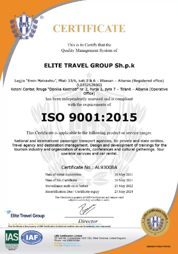 LMS Certificate for Elite Travel Group